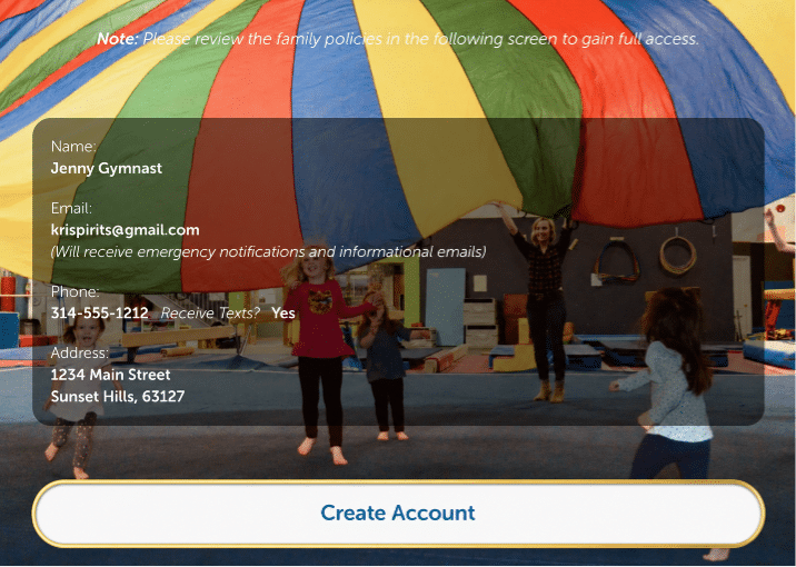 Review and select Create Account