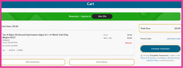 Complete the transaction