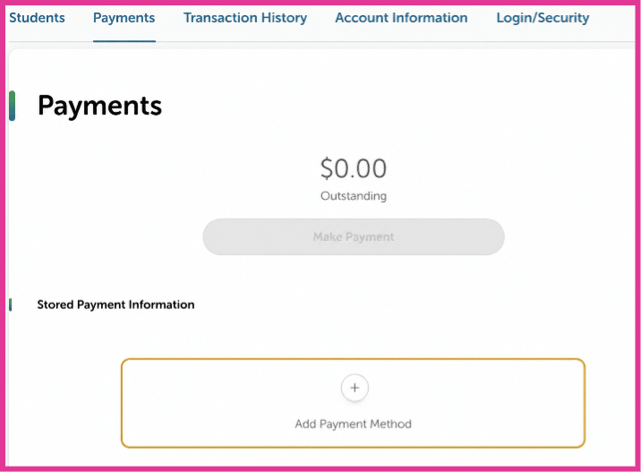 Select Add Payment Method