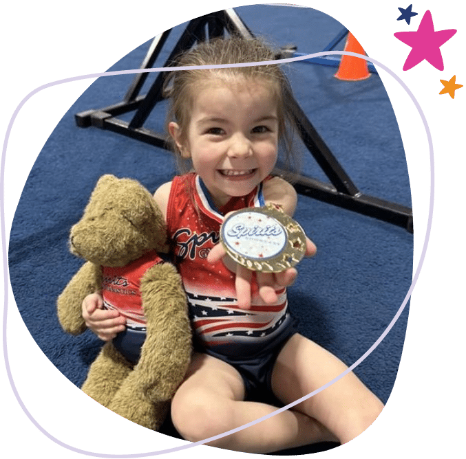 STL Spirits Toddler Gymnast with Medal