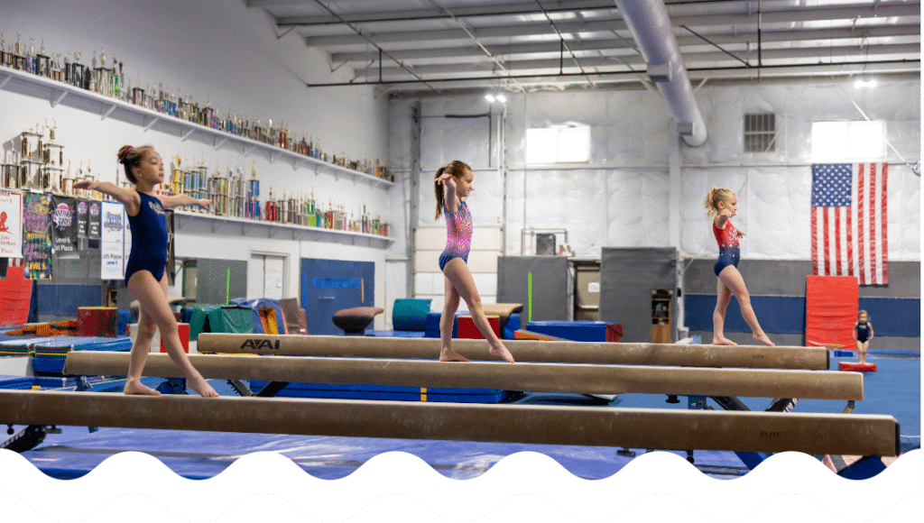 Students Practicing on a Balance Beam